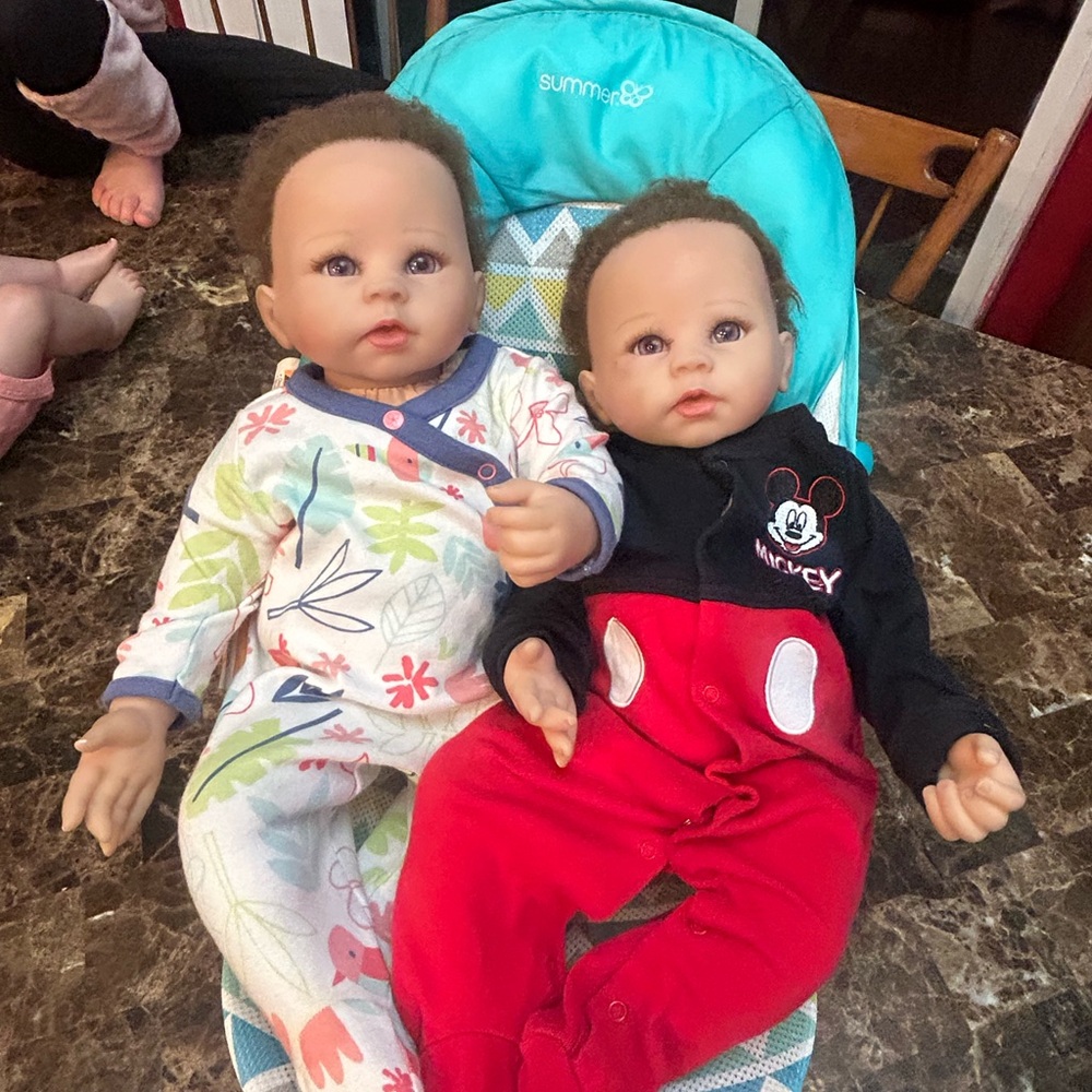 Reborn Twin Dolls with Colorful Pajamas